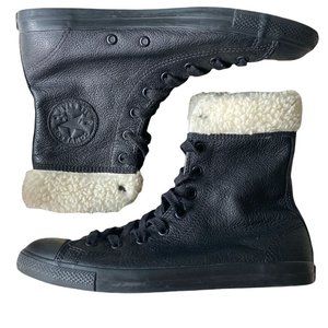 Converse Womens Dainty XHI Leather Sneakers Shoes Black 544935C, Size 8